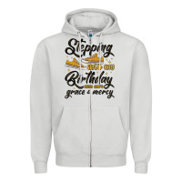 Dove Grey stepping into my birthday with god s grace and mer Zipper Hoodie - MaliasSmallBusiness