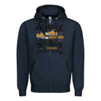 Navy stepping into my birthday with god s grace and mer Zipper Hoodie - MaliasSmallBusiness