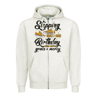 Oatmeal Heather stepping into my birthday with god s grace and mer Zipper Hoodie - MaliasSmallBusiness