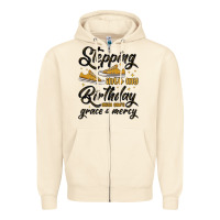 Sandshell stepping into my birthday with god s grace and mer Zipper Hoodie - MaliasSmallBusiness