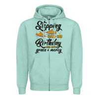 Seafoam stepping into my birthday with god s grace and mer Zipper Hoodie - MaliasSmallBusiness
