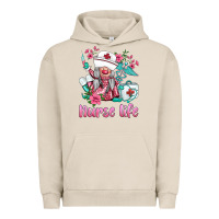 Pigment French Oak nurse gnomies nurse  life spring Urban Hoodie - BarkalooDesign