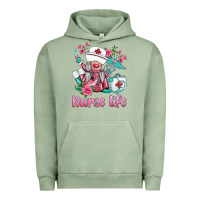 Pigment Oil Green nurse gnomies nurse  life spring Urban Hoodie - BarkalooDesign