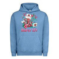 Pigment Pebble Blue nurse gnomies nurse  life spring Urban Hoodie - BarkalooDesign