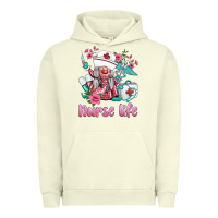 Pigment Pistachio nurse gnomies nurse  life spring Urban Hoodie - BarkalooDesign