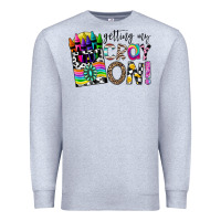 Heather Grey getting my cray on Premium Sweatshirt - CowhideDigitalArt