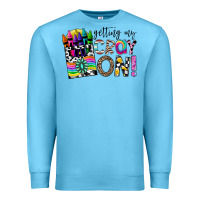Ocean Blue getting my cray on Premium Sweatshirt - CowhideDigitalArt