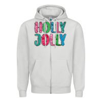 Dove Grey holly jolly Zipper Hoodie - MaliasSmallBusiness