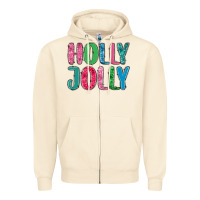 Sandshell holly jolly Zipper Hoodie - MaliasSmallBusiness