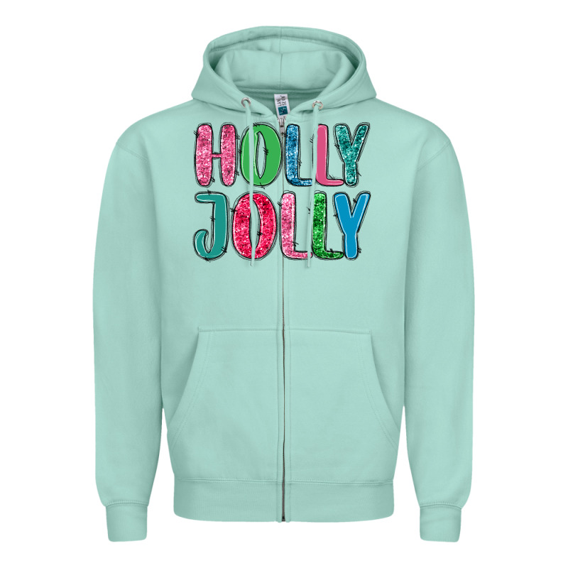 Holly Jolly Zipper Hoodie by MaliasSmallBusiness | Teevron
