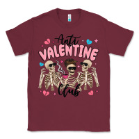 Burgundy anti valentine club Classic Tee - MaliasSmallBusiness