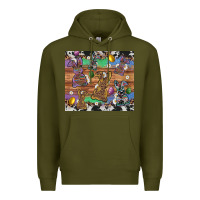 Army Green easter bunny egg cowhide leopard Premium Hoodie - Artiststas
