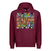 Burgundy easter bunny egg cowhide leopard Premium Hoodie - Artiststas