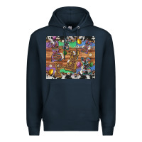 Navy easter bunny egg cowhide leopard Premium Hoodie - Artiststas