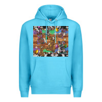 Ocean Blue easter bunny egg cowhide leopard Premium Hoodie - Artiststas