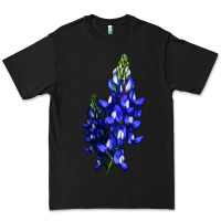 Black Bluebonnet Flower Illustrations Premium Tee - LillyAllenDesigns