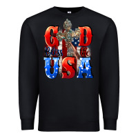Black God bless the USA  4th of july Premium Sweatshirt - CowGirlArtShop