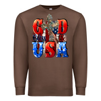 Chestnut God bless the USA  4th of july Premium Sweatshirt - CowGirlArtShop