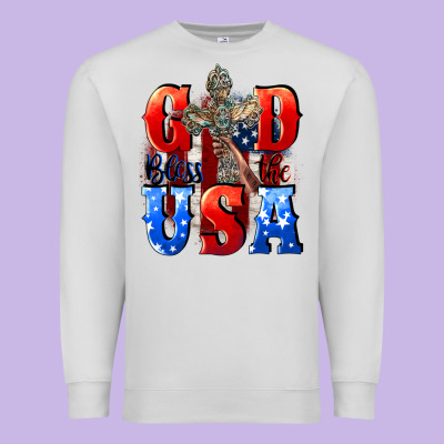 God Bless The Usa  4th Of July Premium Sweatshirt Designed By Cowgirlartshop
