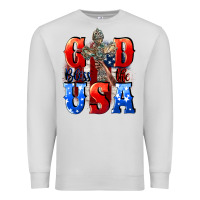 Dove Grey God bless the USA  4th of july Premium Sweatshirt - CowGirlArtShop