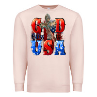 Pale Pink God bless the USA  4th of july Premium Sweatshirt - CowGirlArtShop