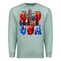 Seafoam God bless the USA  4th of july Premium Sweatshirt - CowGirlArtShop