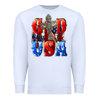 White God bless the USA  4th of july Premium Sweatshirt - CowGirlArtShop