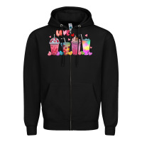 Black love coffee cups Zipper Hoodie - MaliasSmallBusiness