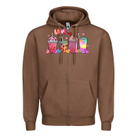 Chestnut love coffee cups Zipper Hoodie - MaliasSmallBusiness