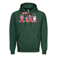 Sports Green love coffee cups Zipper Hoodie - MaliasSmallBusiness