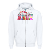 White love coffee cups Zipper Hoodie - MaliasSmallBusiness
