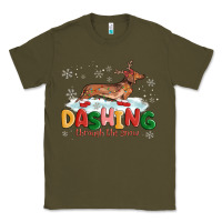 Army Green dachshund through the snow Classic Tee - MaliasSmallBusiness