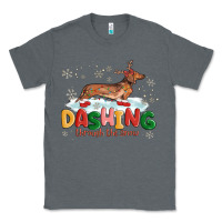 Charcoal Heather dachshund through the snow Classic Tee - MaliasSmallBusiness