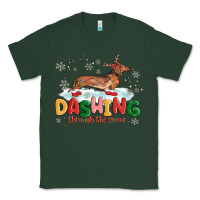Sports Green dachshund through the snow Classic Tee - MaliasSmallBusiness