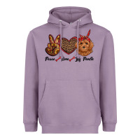 Lavender peace love toy poodle Heavyweight Hoodie - RanaPortraitStore