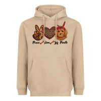 Mushroom peace love toy poodle Heavyweight Hoodie - RanaPortraitStore