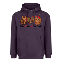 Plum peace love toy poodle Heavyweight Hoodie - RanaPortraitStore