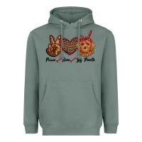 Sage peace love toy poodle Heavyweight Hoodie - RanaPortraitStore