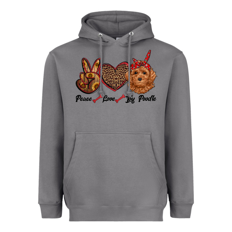Peace Love Toy Poodle Heavyweight Hoodie by RanaPortraitStore | Teevron