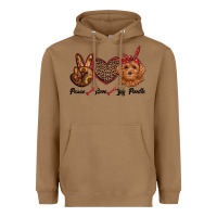 Toasted Coconut peace love toy poodle Heavyweight Hoodie - RanaPortraitStore