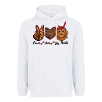 White peace love toy poodle Heavyweight Hoodie - RanaPortraitStore