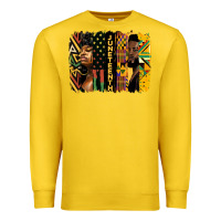 Lemon juneteenth brush stroke Premium Sweatshirt - HRA Design Shop