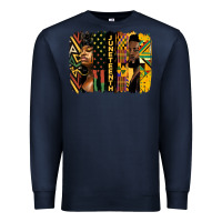 Navy juneteenth brush stroke Premium Sweatshirt - HRA Design Shop