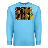 Ocean Blue juneteenth brush stroke Premium Sweatshirt - HRA Design Shop