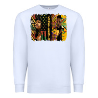 White juneteenth brush stroke Premium Sweatshirt - HRA Design Shop
