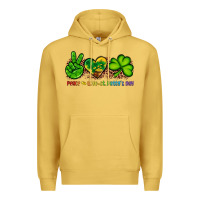 Antique Gold peace love st patty's day Premium Hoodie - Artiststas