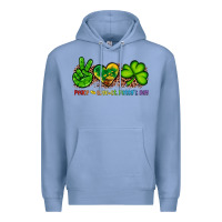 Colony Blue peace love st patty's day Premium Hoodie - Artiststas