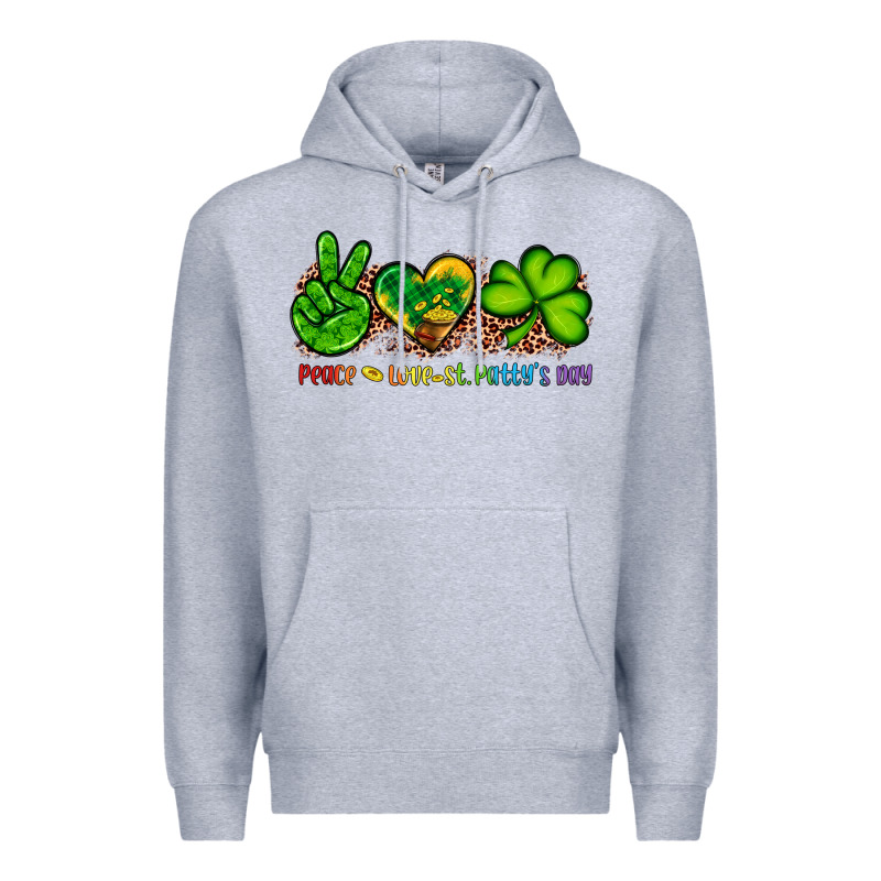 Peace Love St Patty's Day Premium Hoodie by Artiststas | Teevron
