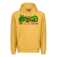 Mustard peace love st patty's day Premium Hoodie - Artiststas