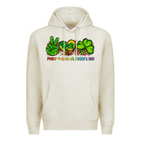 Oatmeal Heather peace love st patty's day Premium Hoodie - Artiststas